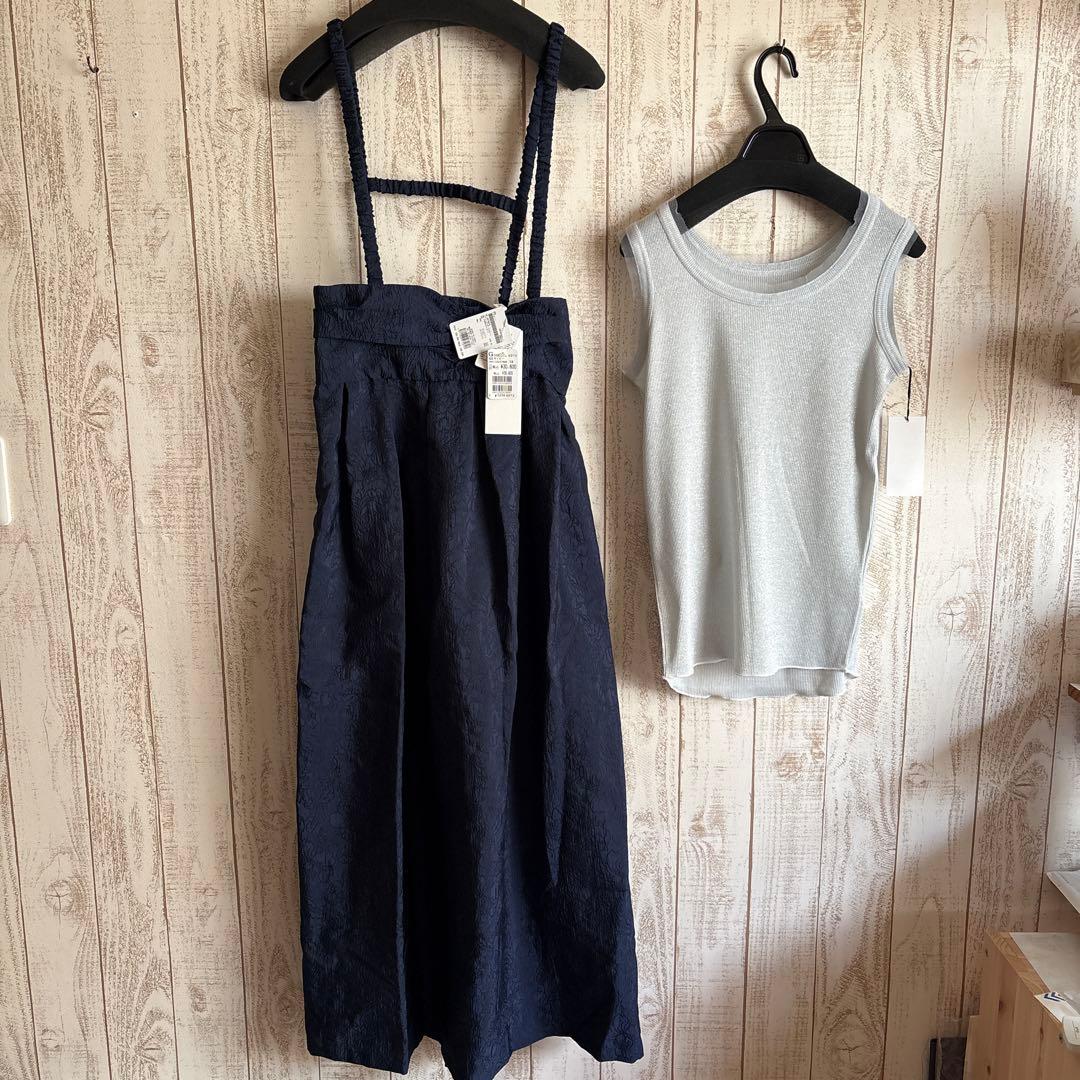 新品　coel vin 定価¥3万7800円　ロングワンピース　リブノースリーブ