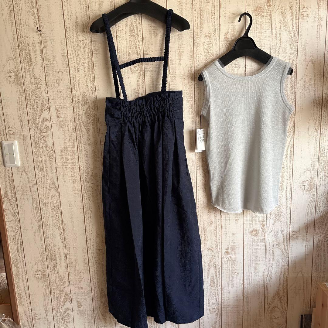 新品　coel vin 定価¥3万7800円　ロングワンピース　リブノースリーブ