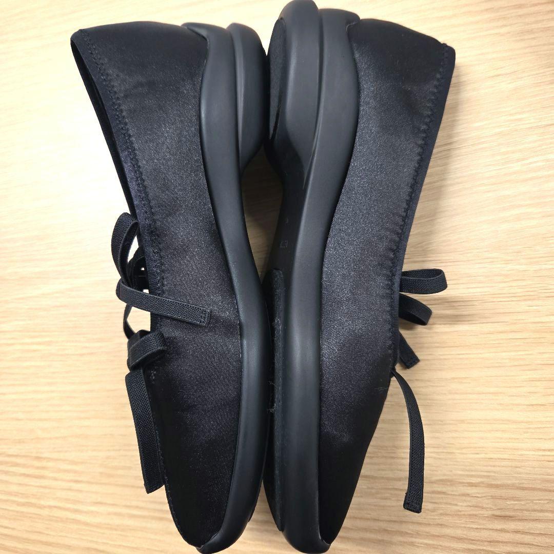 1度のみ着用【ルタロン　Lダブルリボンバレリーナ】ブラック24.5cm