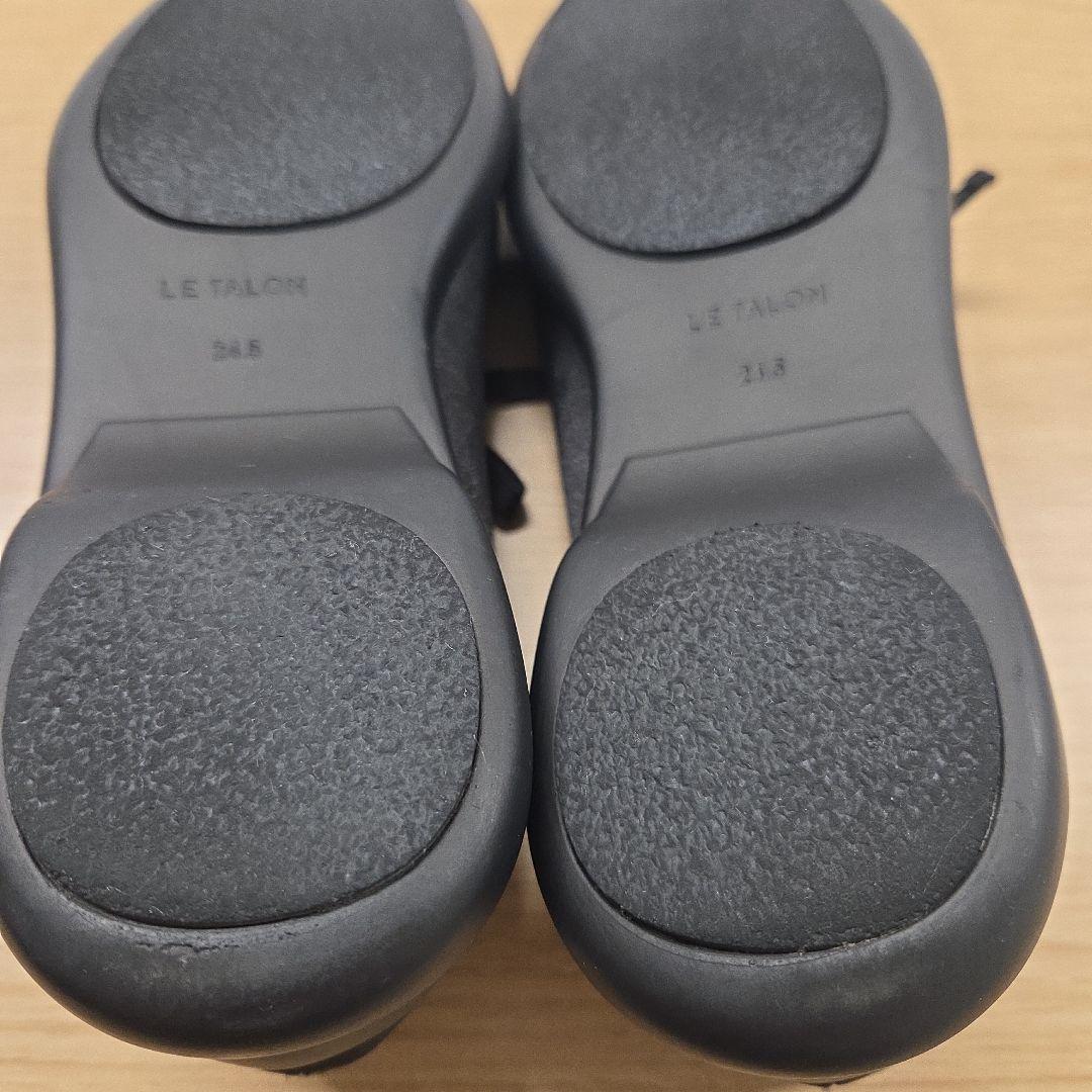 1度のみ着用【ルタロン　Lダブルリボンバレリーナ】ブラック24.5cm