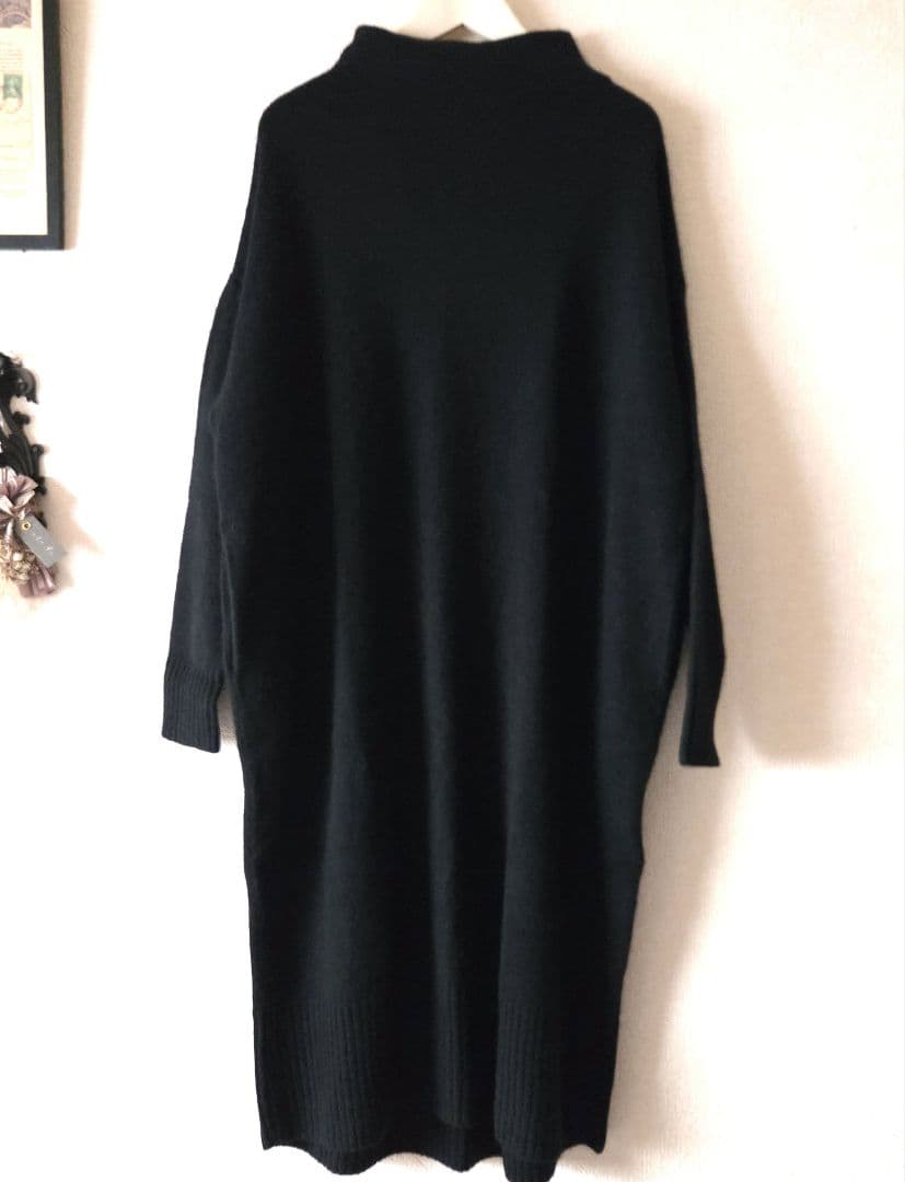 C.T.plageプラージュ☆カシミヤ100% ニットワンピース ボトルネック黒
