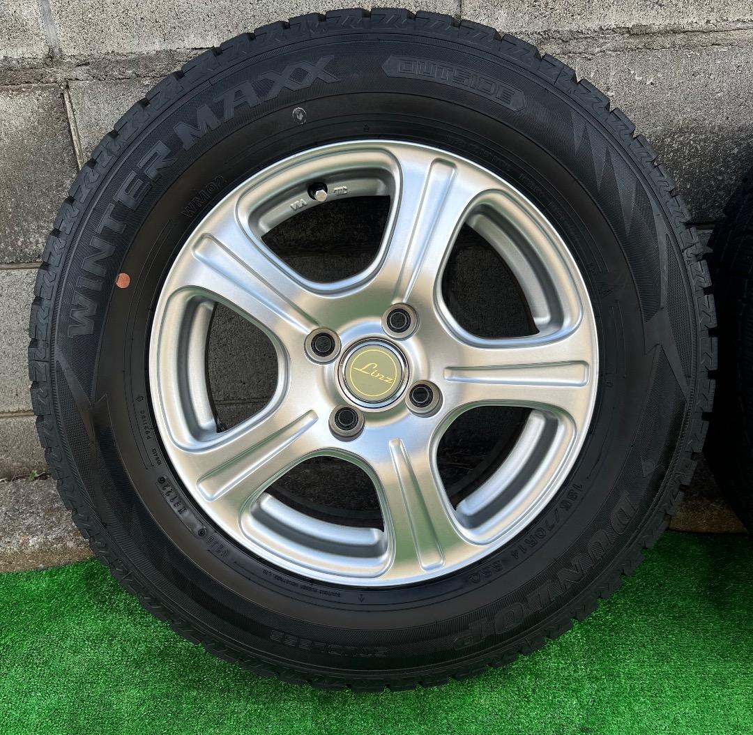 LINZ 14インチホイールと美しいスタッドレス185/70R14タイヤ(2個)