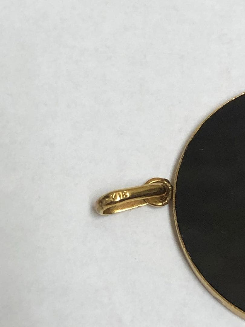 K18 オニキス　ペンダントトップ