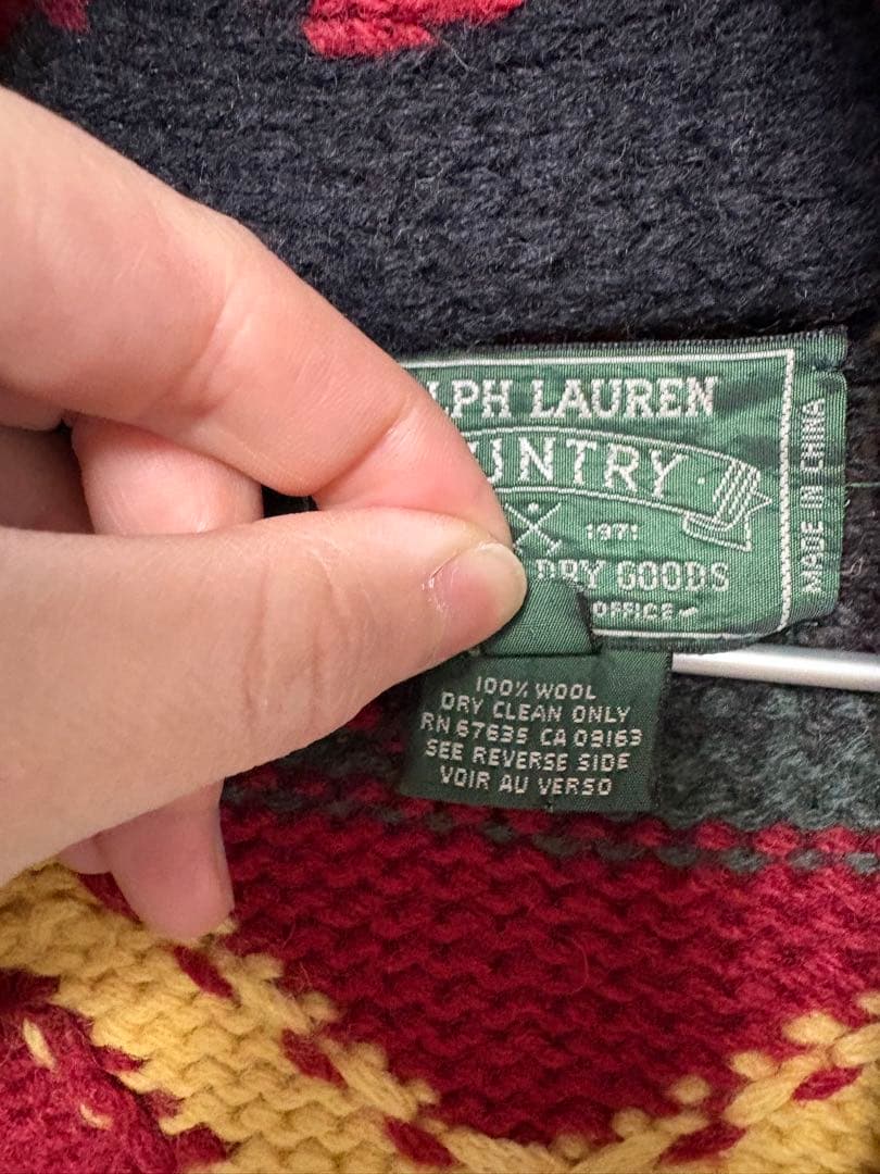 あ*ろ様 渋さ抜群 圧巻のネイティブ柄 ラルフローレン ニット カーディガン ガ