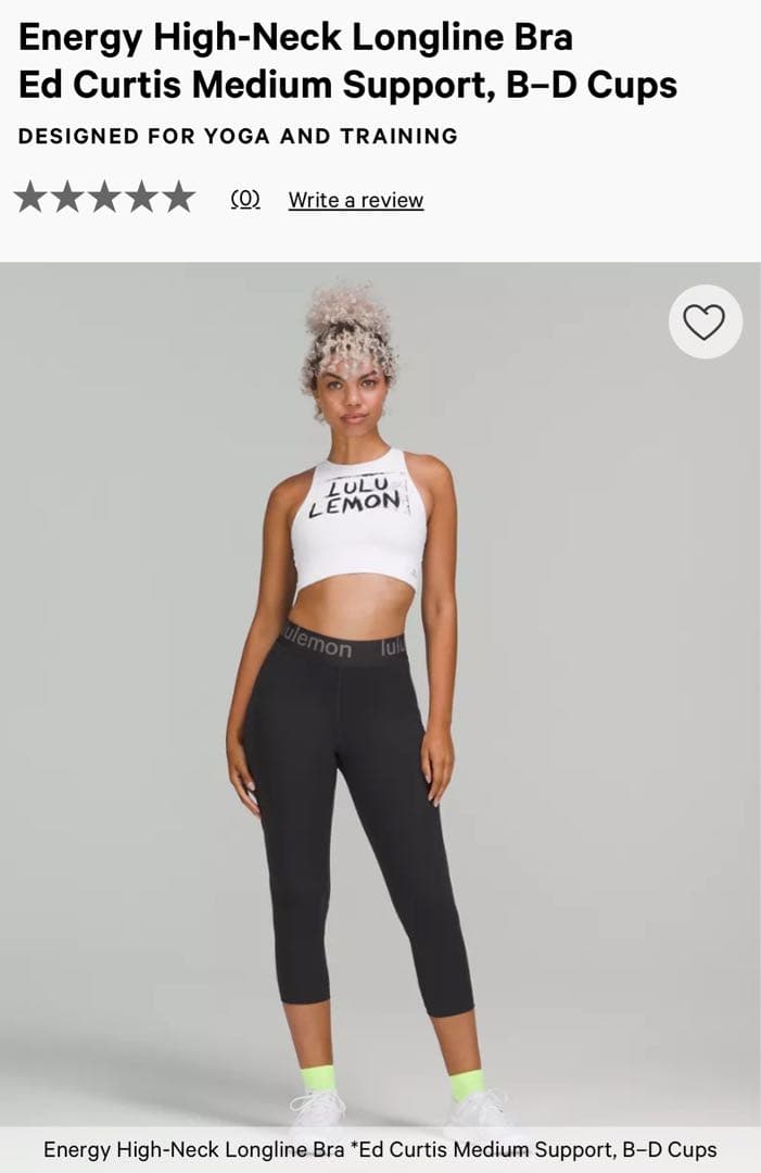 ルルレモン 限定品Ed Curtisコラボ エナジーブラ ハイネックロングライン