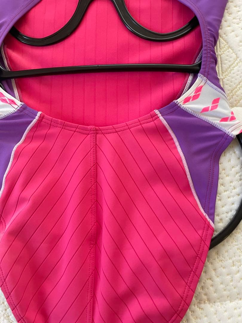 W*A様 arena 競泳用水着 ピンク/パープル ストライプ柄