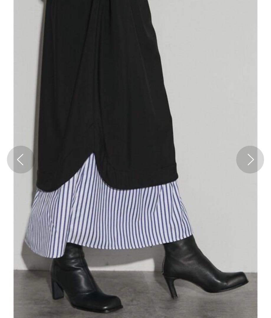 【美品】UN3D. ドッキングスウェットワンピース¥39,600 ブラック