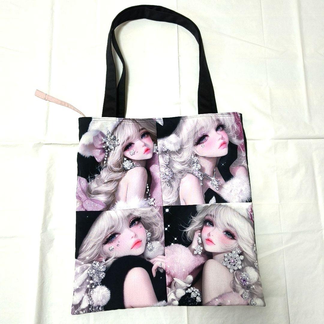 La luna様】ハンドメイドオーダー★女の子★フラットトートバッグ&巾着　5点