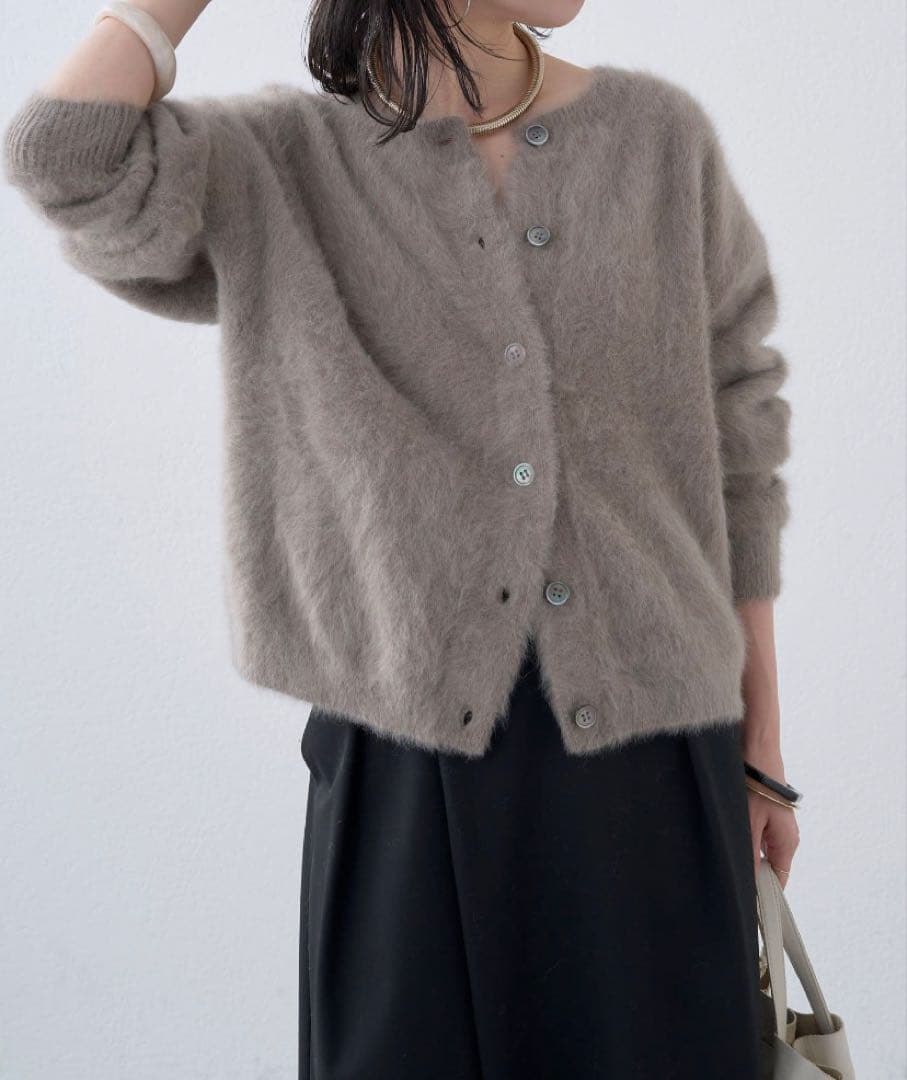 omekasi ファーカシミヤ2wayカーディガン