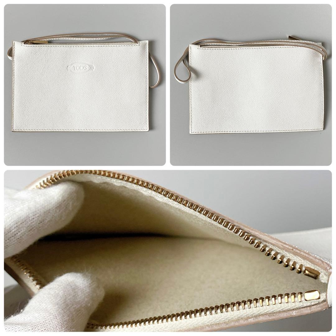 TOD’S / Tタイムレス レザーショッピングバッグ ミニ ホワイト