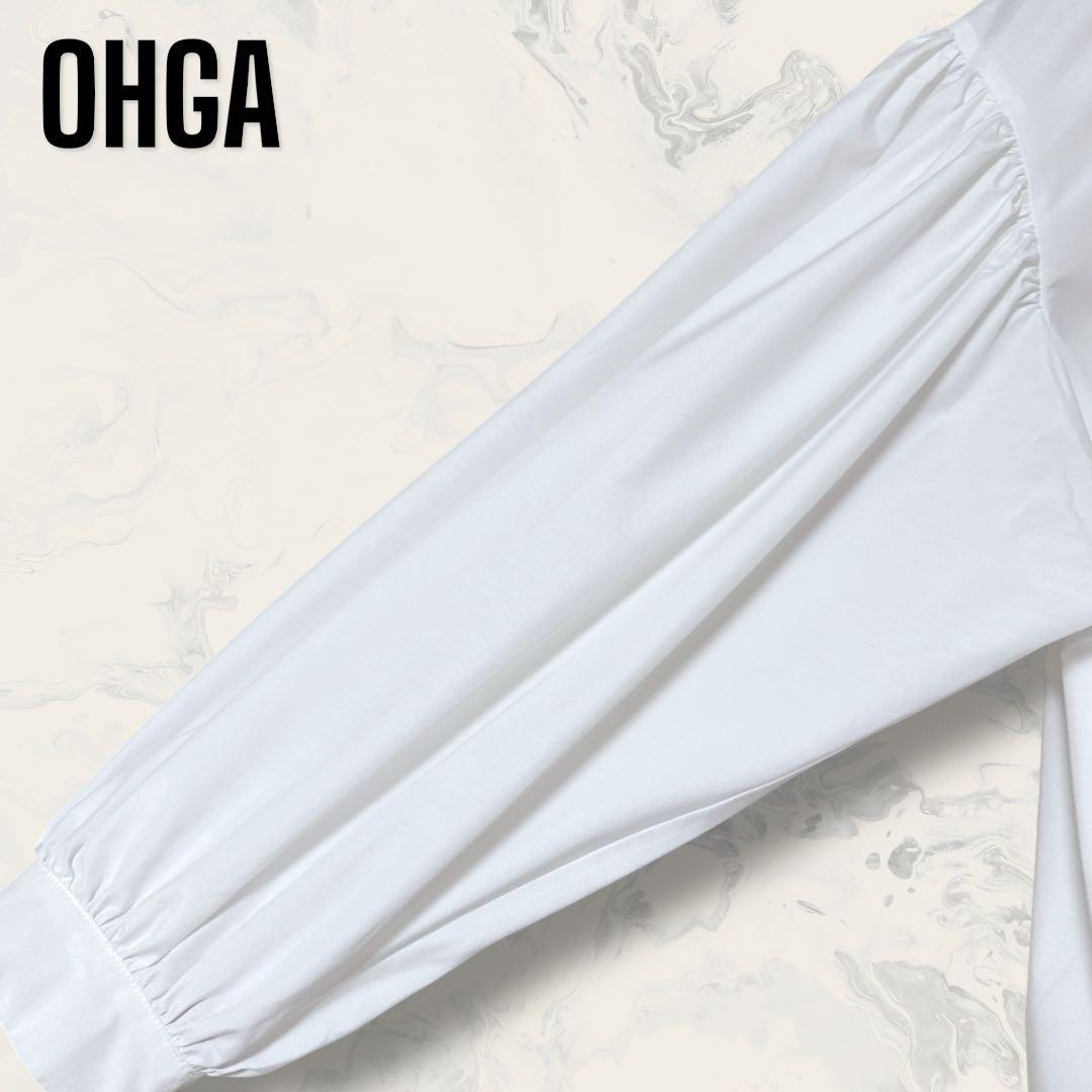 【未使用】 OHGA ボウタイ リボン ボリューム スリーブ ブラウス シャツ