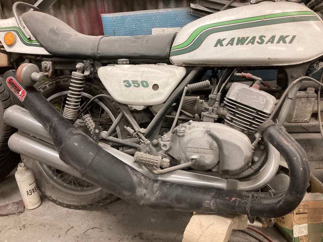 KH250ss350ゼンシンイモロングマフラー スガヤ　ケッチ　マッハ