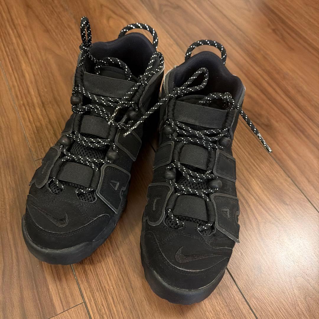 美品ナイキ エアモアアップテンポ モアテン トリプルブラック 25.5