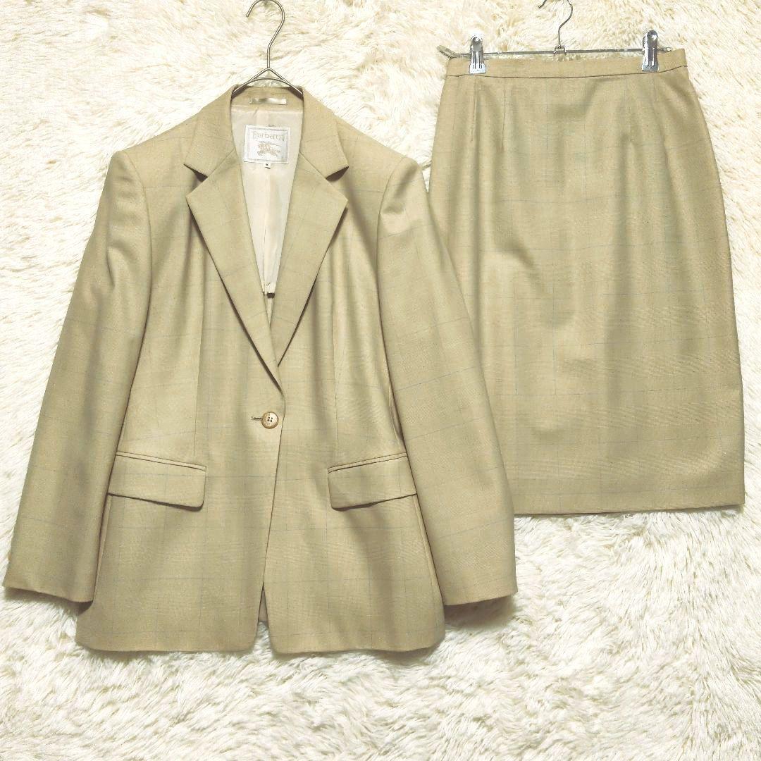 バーバリー　セットアップ　スカート　チェック　レトロ　1つボタン　40