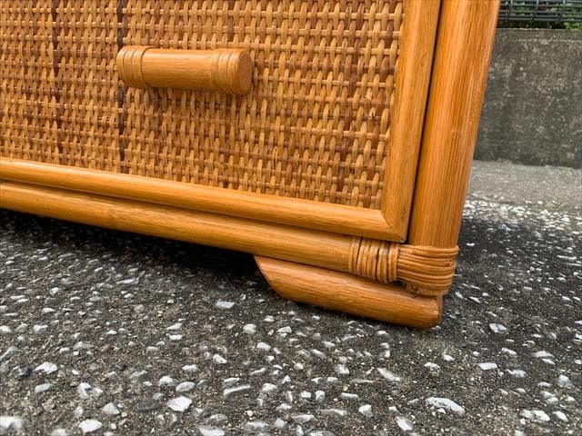 昭和レトロポップ｜ラタンヴィンテージ｜サイドボードチェスト｜10ドロワー｜