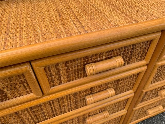 昭和レトロポップ｜ラタンヴィンテージ｜サイドボードチェスト｜10ドロワー｜