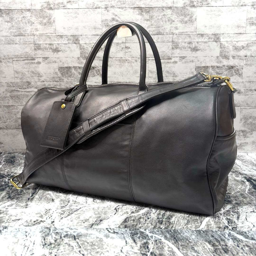 美品✨ オールドコーチ ボストンバッグ 2way レザー ブラック 鍵 南京錠