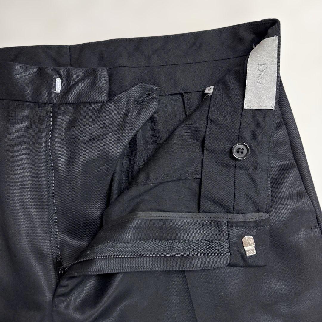 ディオールオム　光沢あり　スラックス　ブラック　サイズ48