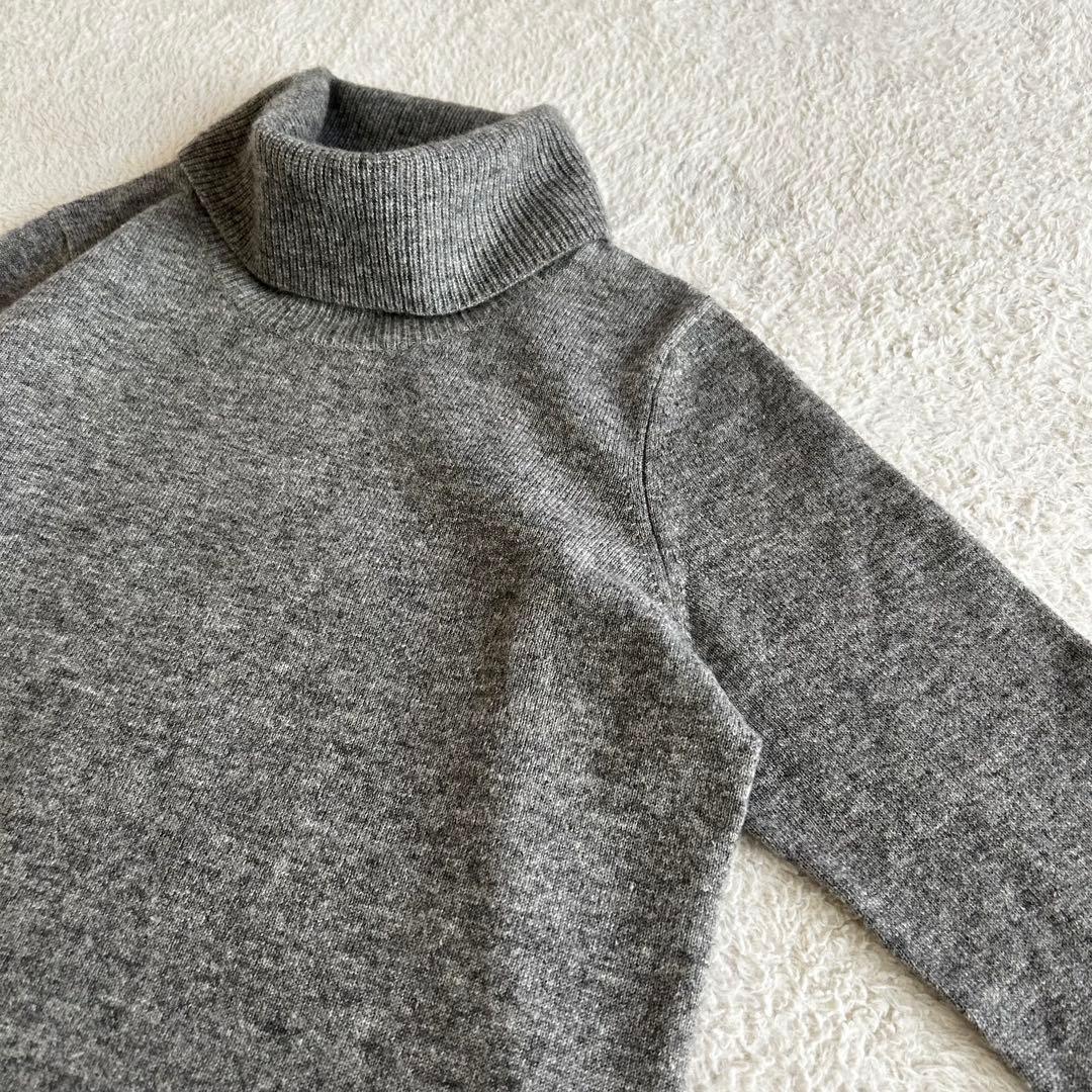 美品 レリアン カシミヤ100 タートルネックニットチュニック ロング丈ニット