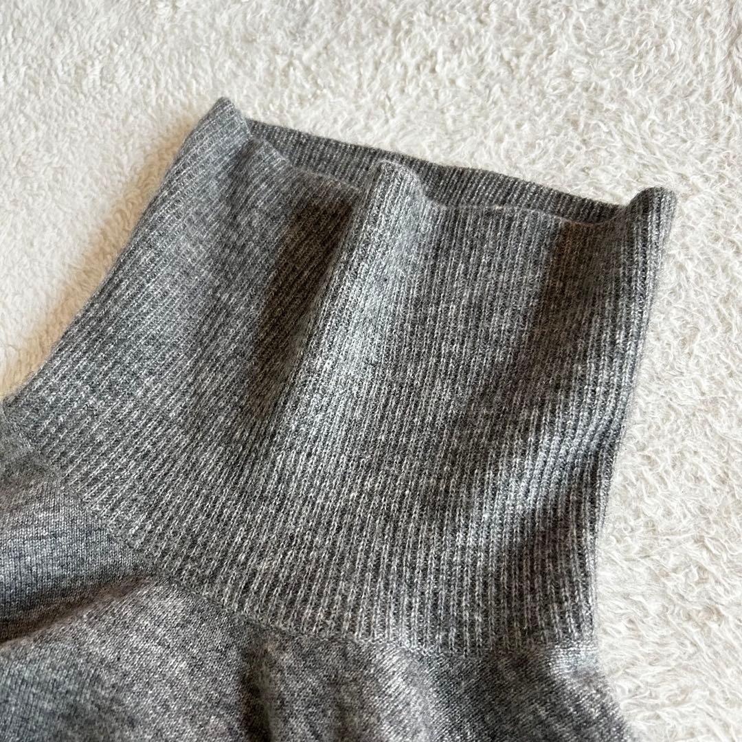 美品 レリアン カシミヤ100 タートルネックニットチュニック ロング丈ニット