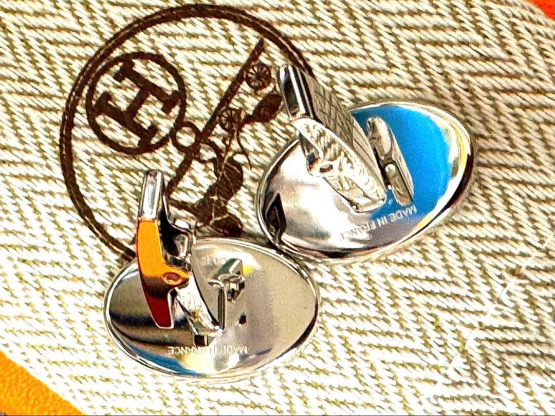 HERMÈS エルメス カフリンクス Hリフト ブルータイ 正規
