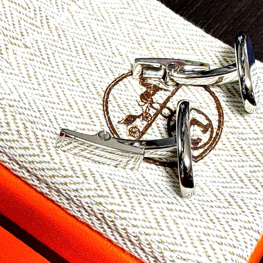 HERMÈS エルメス カフリンクス Hリフト ブルータイ 正規