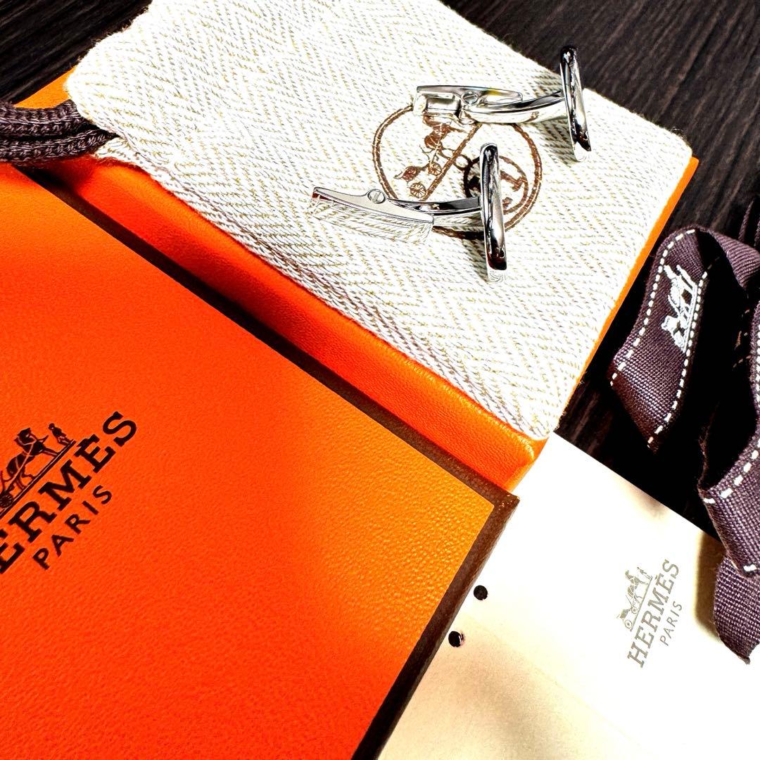 HERMÈS エルメス カフリンクス Hリフト ブルータイ 正規