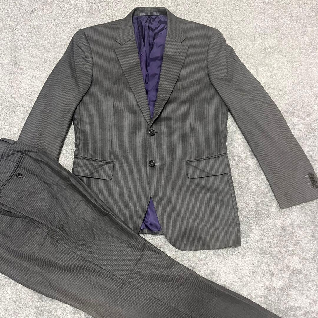 ポールスミス×高級生地ゼニア スーツ セットアップ マルチストライプ グレー