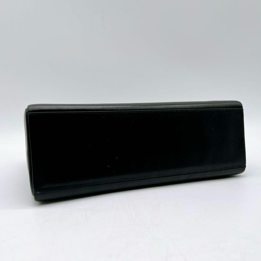 WAKO カーフレザー ターンロック金具 フォーマルバッグ ブラック f528