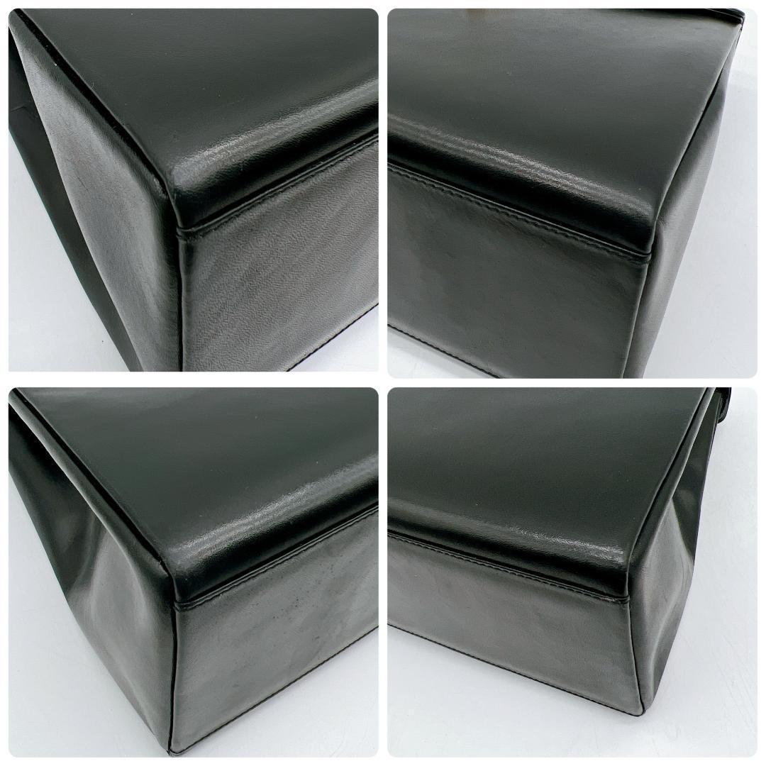 WAKO カーフレザー ターンロック金具 フォーマルバッグ ブラック f528