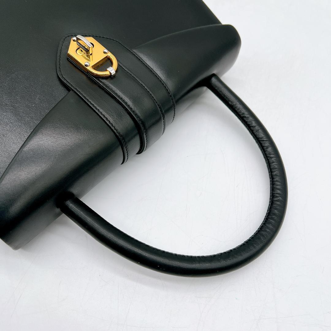 WAKO カーフレザー ターンロック金具 フォーマルバッグ ブラック f528