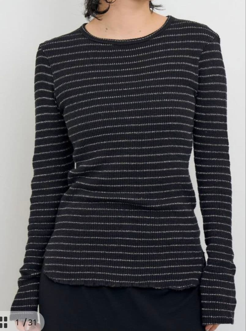 新品未使用【WAFFLE BORDER LONG SLEEVE TOP】