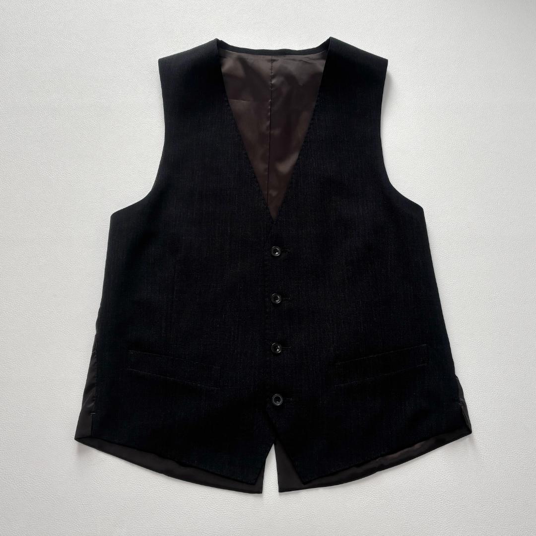 【洗える】スーツセレクト ビジネススーツ 3ピース 4S ベスト 無地 AB6