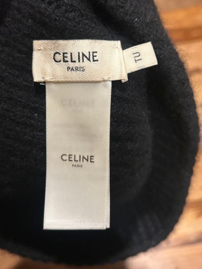CELINE セリーヌ ニット帽 ビーニー トリオンフロゴ ブラック