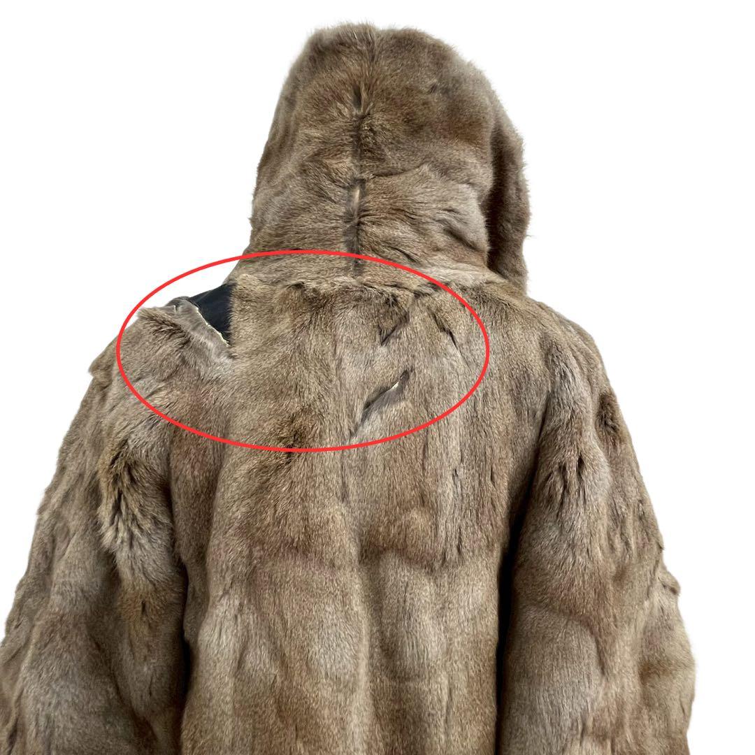 【ヴィンテージ本毛皮ファーコート1相当茶系80年代頃付き】