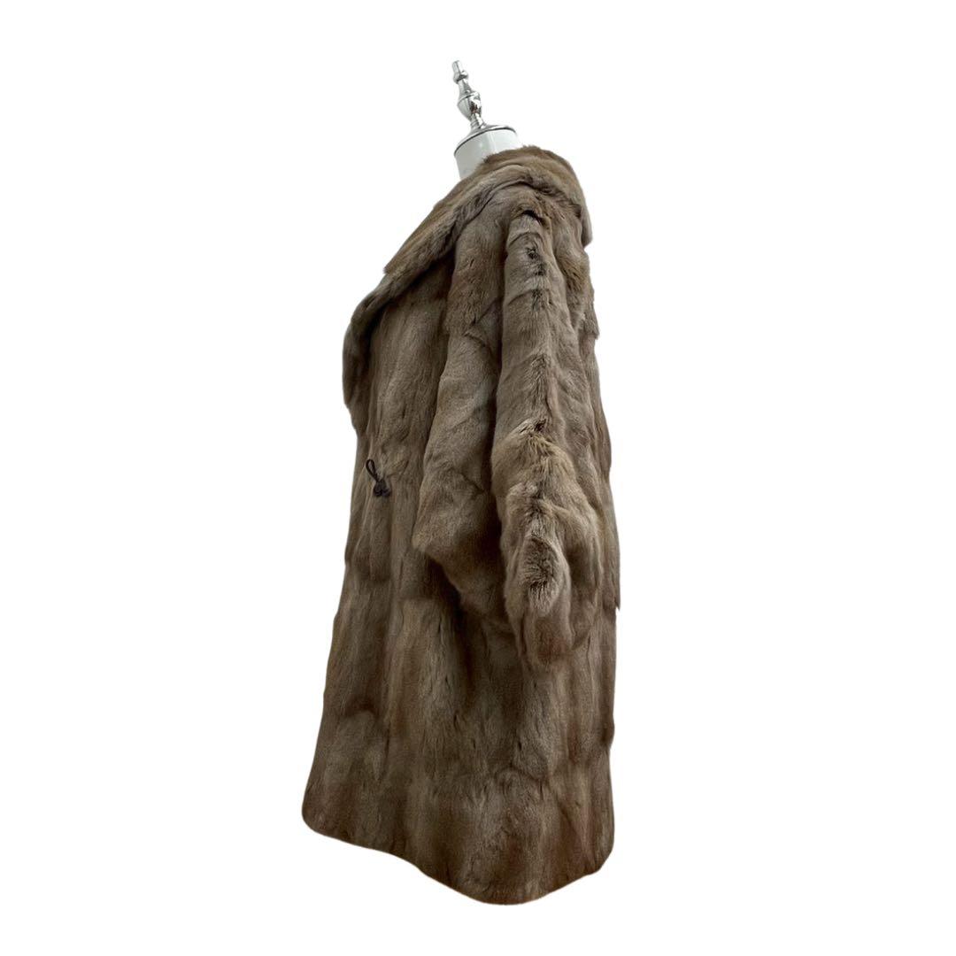 【ヴィンテージ本毛皮ファーコート1相当茶系80年代頃付き】