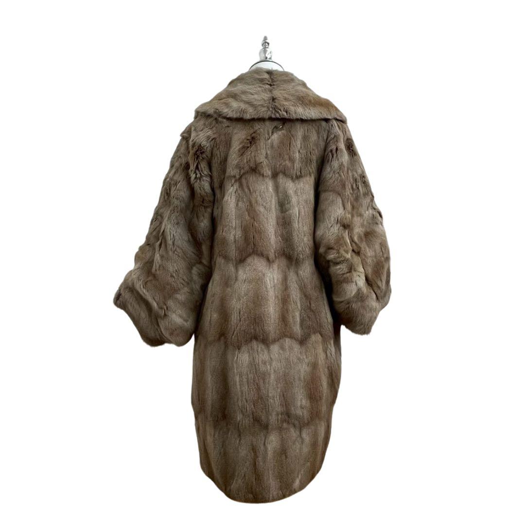 【ヴィンテージ本毛皮ファーコート1相当茶系80年代頃付き】