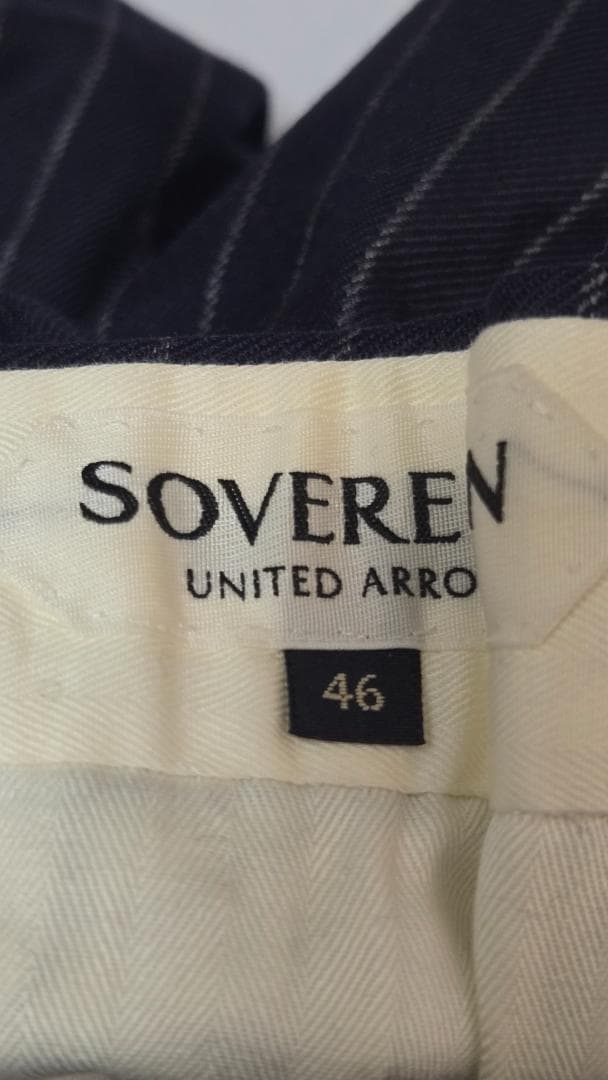 美品★SOVEREIGN ハンドライン チョークストライプ シングル3Bスーツ