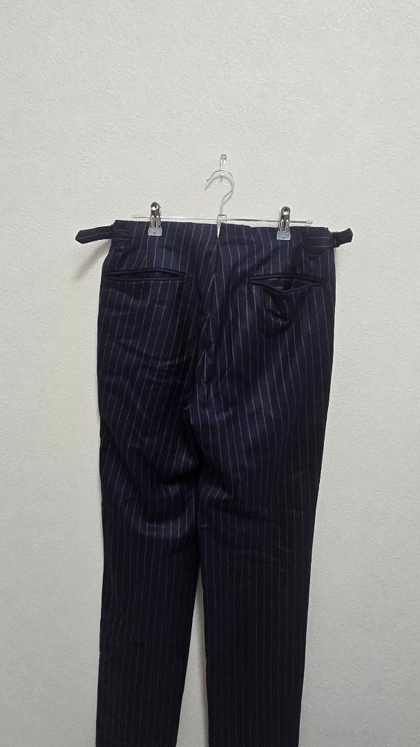 美品★SOVEREIGN ハンドライン チョークストライプ シングル3Bスーツ