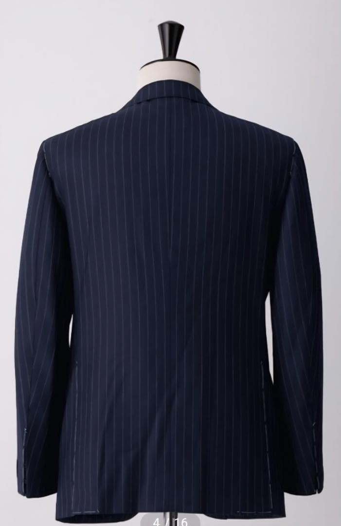 美品★SOVEREIGN ハンドライン チョークストライプ シングル3Bスーツ