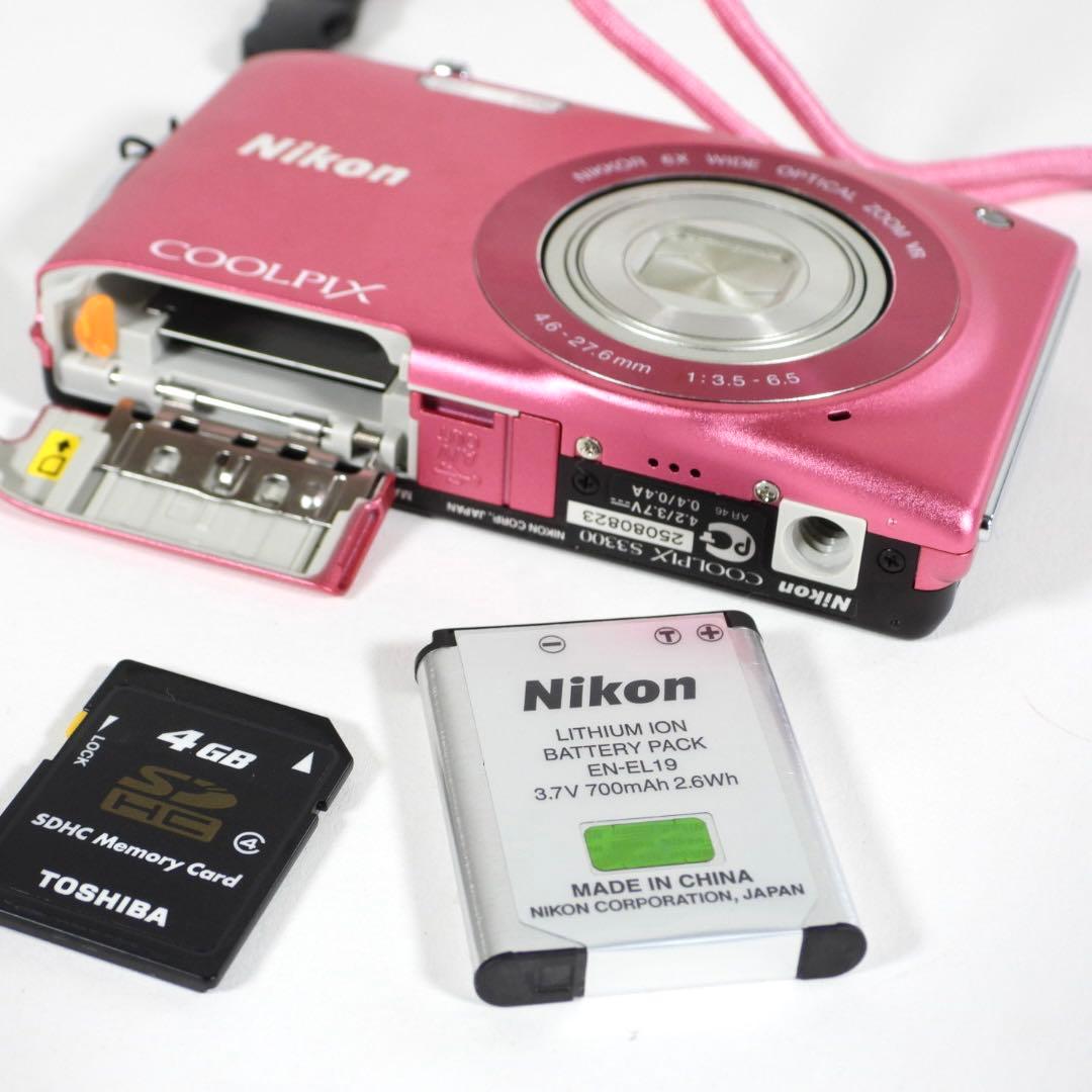 Nikon デジタルカメラ COOLPIX S3300PK　ストロベリーピンク