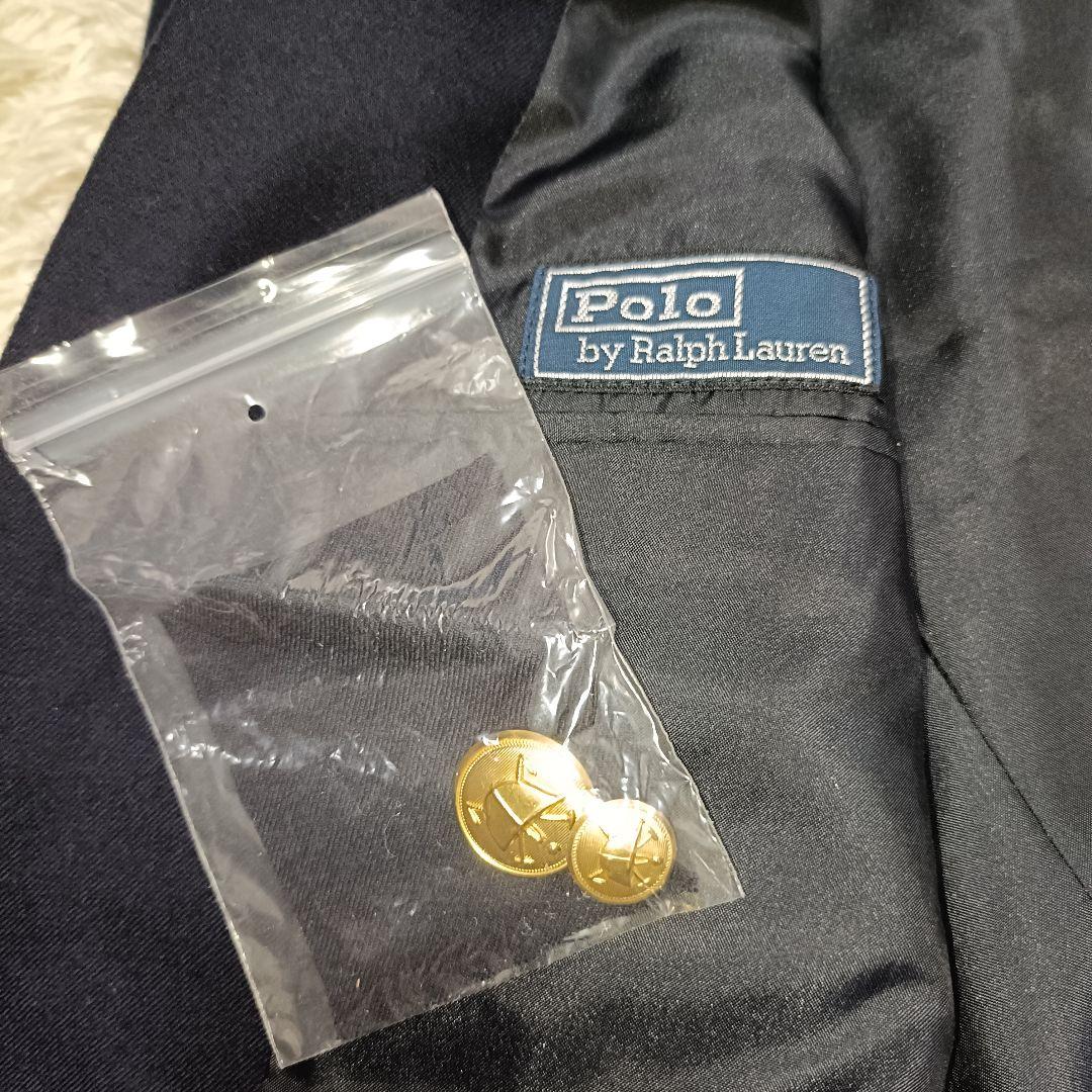 【極美品】ラルフローレン 紺ブレ スーツ 金ボタン グレンチェック柄 160