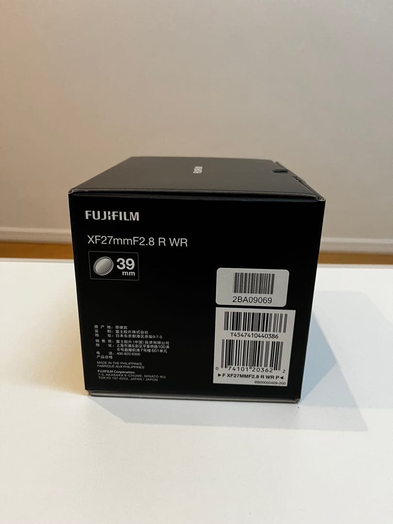 フジノンレンズ XF27mmF2.8 R WR