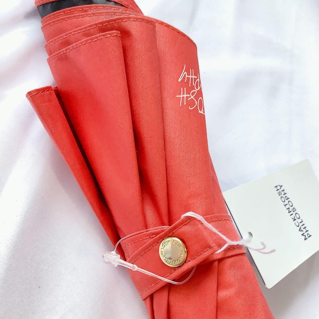 新品★マッキントッシュフィロソフィー★晴雨兼用バンブーハンドル長傘日傘★オレンジ