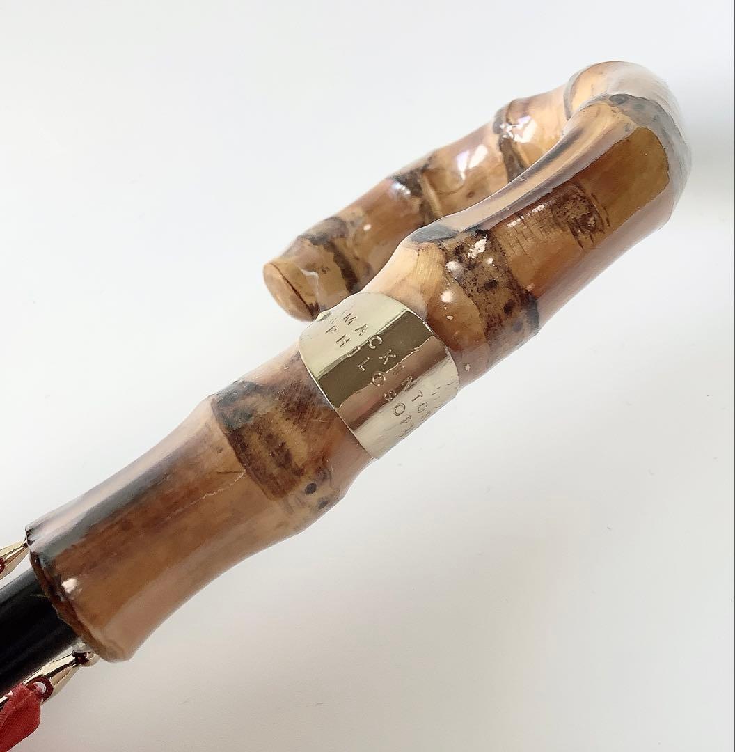 新品★マッキントッシュフィロソフィー★晴雨兼用バンブーハンドル長傘日傘★オレンジ