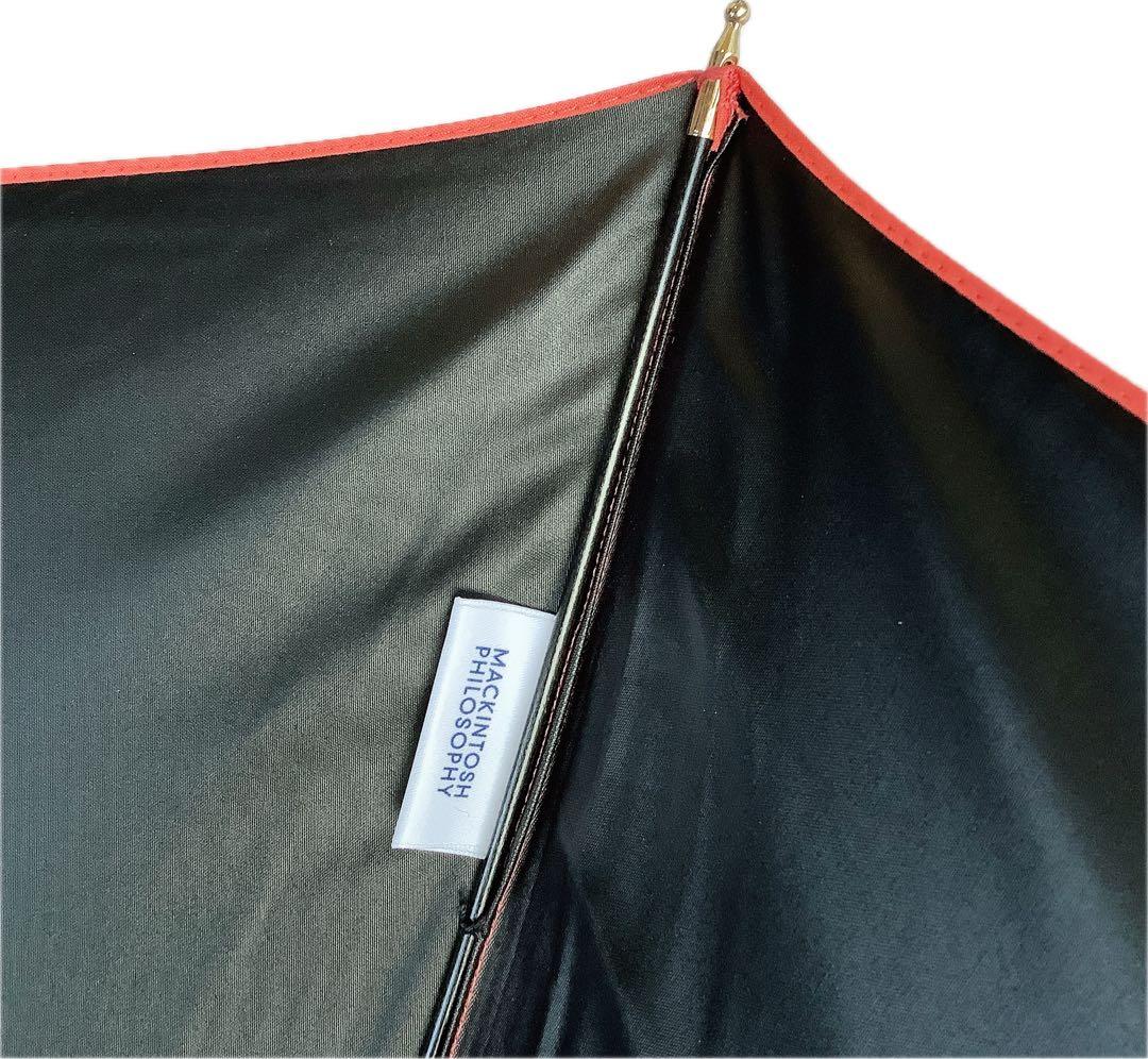 新品★マッキントッシュフィロソフィー★晴雨兼用バンブーハンドル長傘日傘★オレンジ