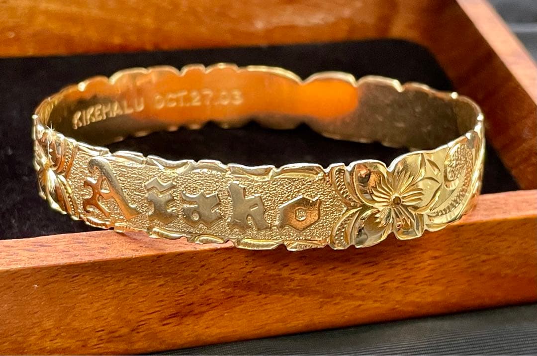 ハワイアンジュエリー バングル 12mm 14K