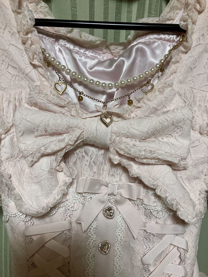 【完売品】LIZ LISA ダブルレースアップリボンワンピース ピンク♡