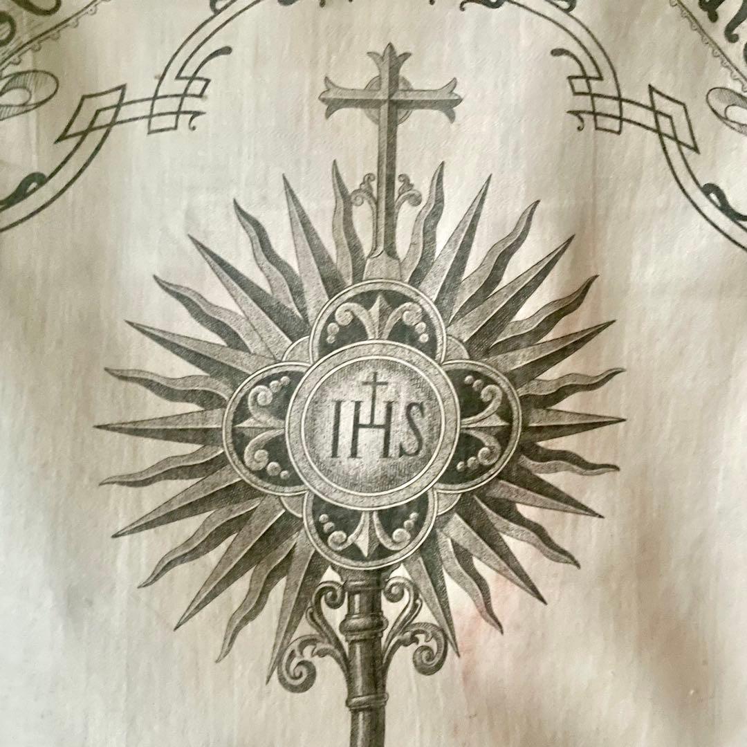 【希少】教会用バナー　天使　エンジェル　旗　19世紀　フランスアンティーク