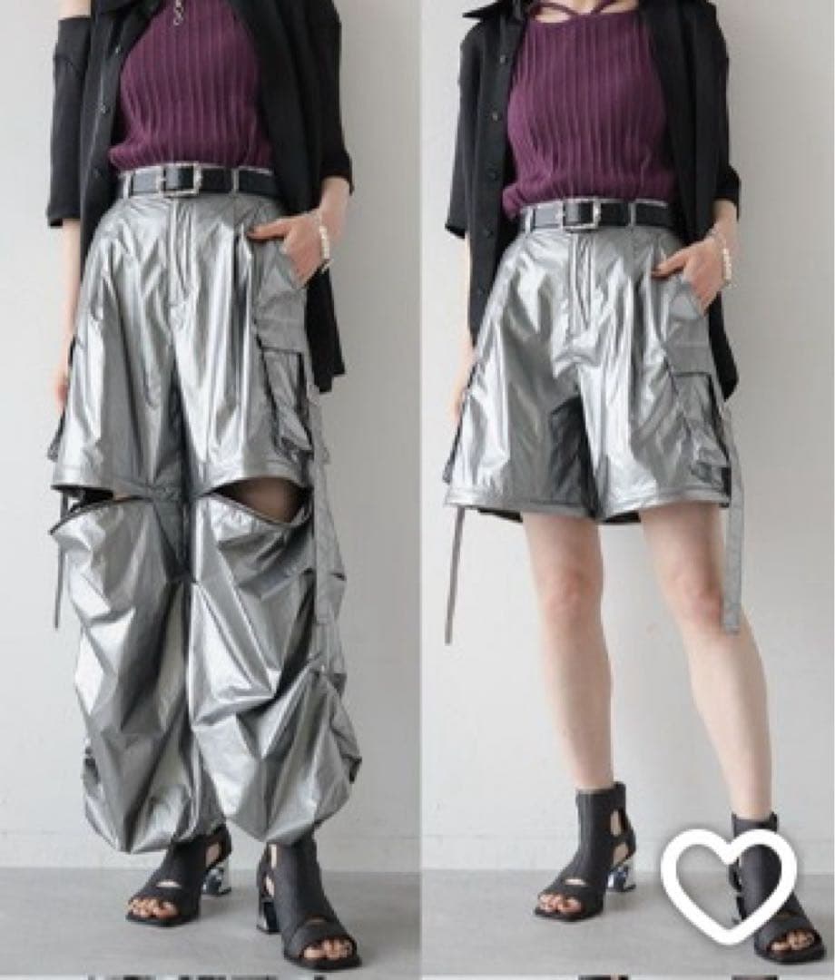 HARE 2WAYメタルカーゴパンツ シルバー F